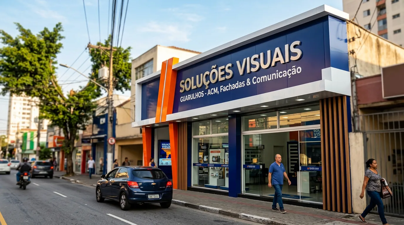 Fachada em ACM para Loja em Arujá